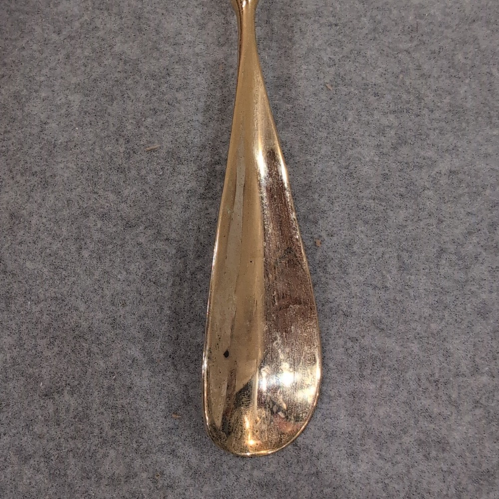 Vintage Style Duck Head Long Handle Shoe Horn Gold Tone Metal Dressing Aid - Picture 2 of 6